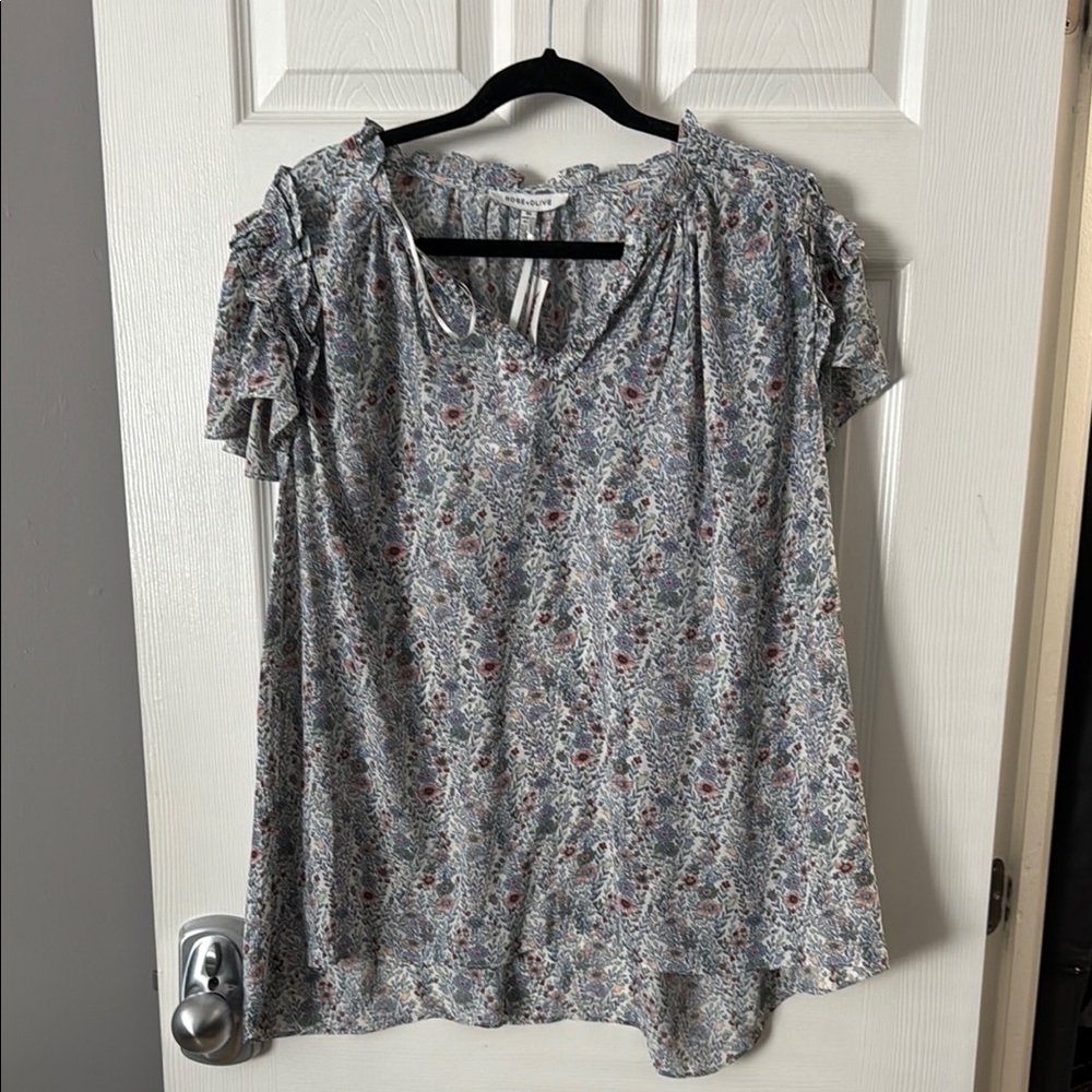 Floral Print Women's Top Rose & Olive 3x NWT